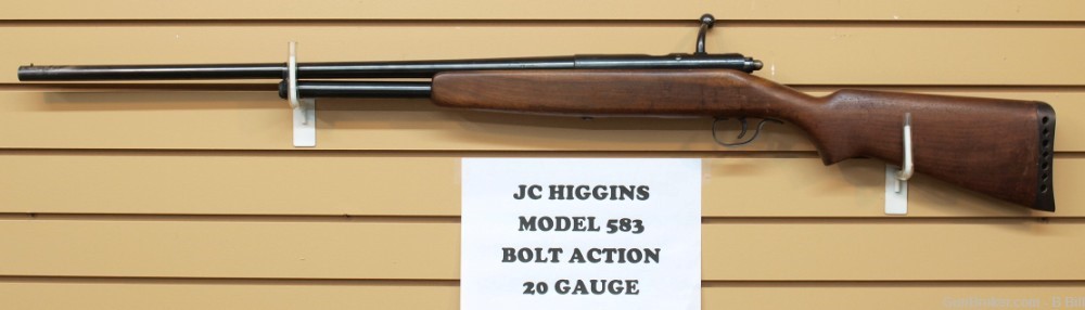 JC HIGGINS MODEL 583.12  BOLT ACTION 20 GAUGE TUBE FEED SHOTGUN-img-1