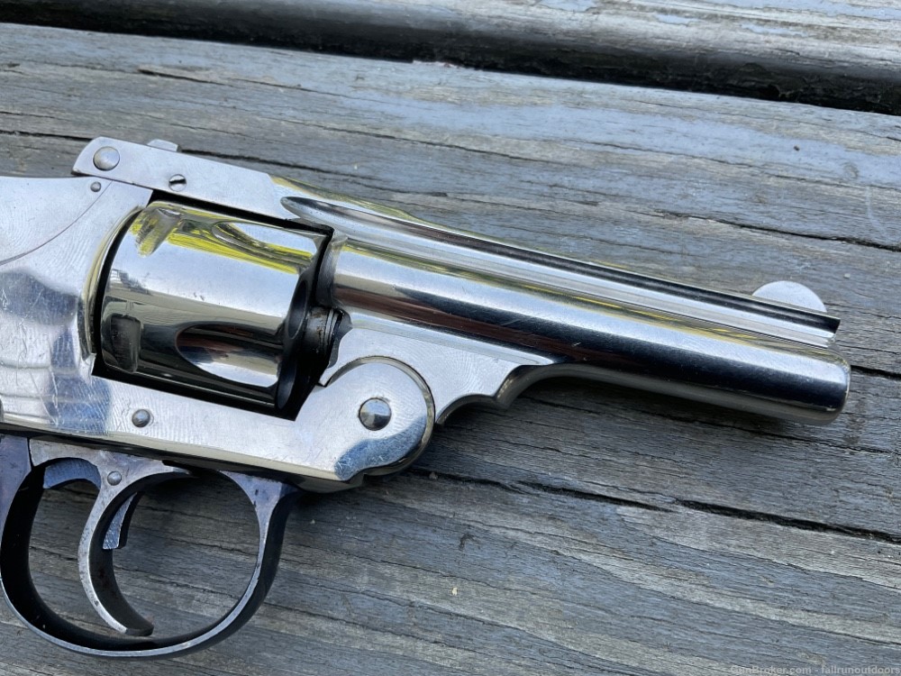 Antique Iver Johnson 1st Model Hammerless Revolver 32 S&W 1895-96 3” Nickel-img-2