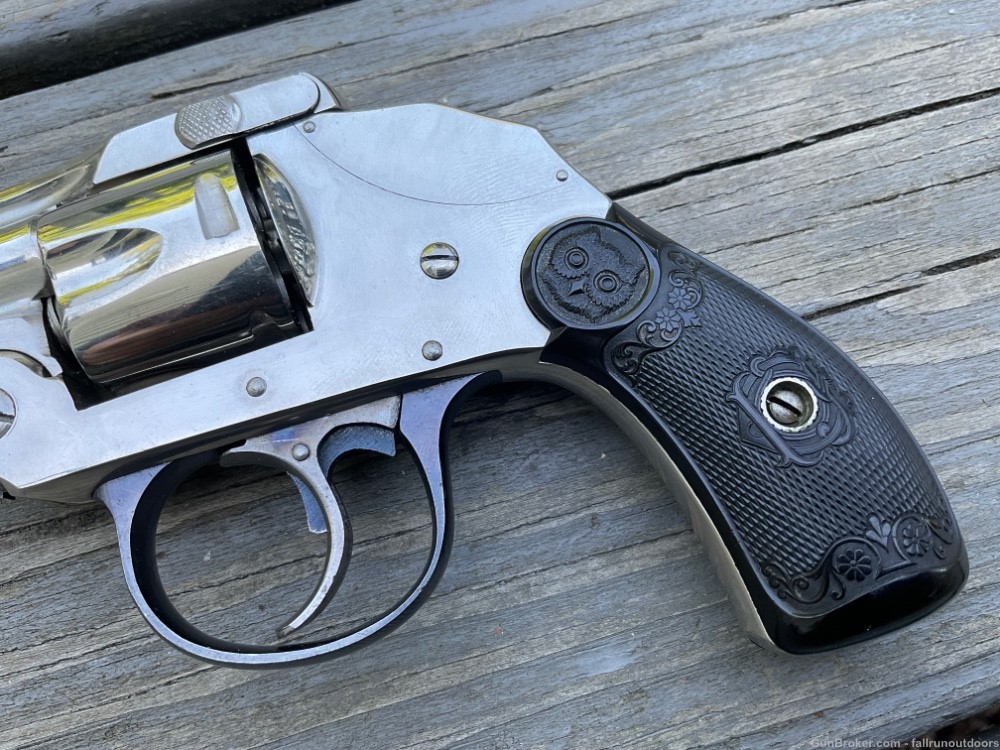 Antique Iver Johnson 1st Model Hammerless Revolver 32 S&W 1895-96 3” Nickel-img-3