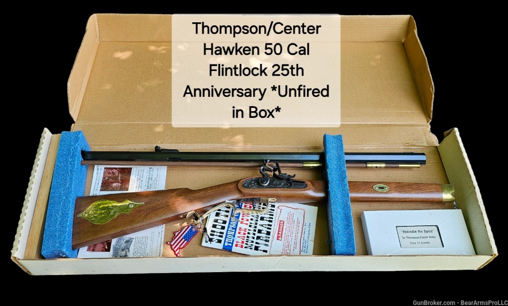Thompson Center Hawken 50 Cal 25th Anniversary Flintlock *Unfired in Box*-img-0