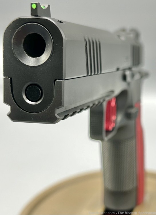 Dan Wesson DWX 9mm 5" Full Size 19+1 Light Rail Black DLC Red Grips 92001-img-5