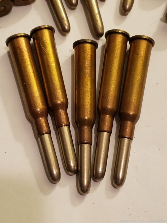 Five rounds of original 6.5 Dutch ammo ammunition 6.5x53r 6.5x53.5 -img-0