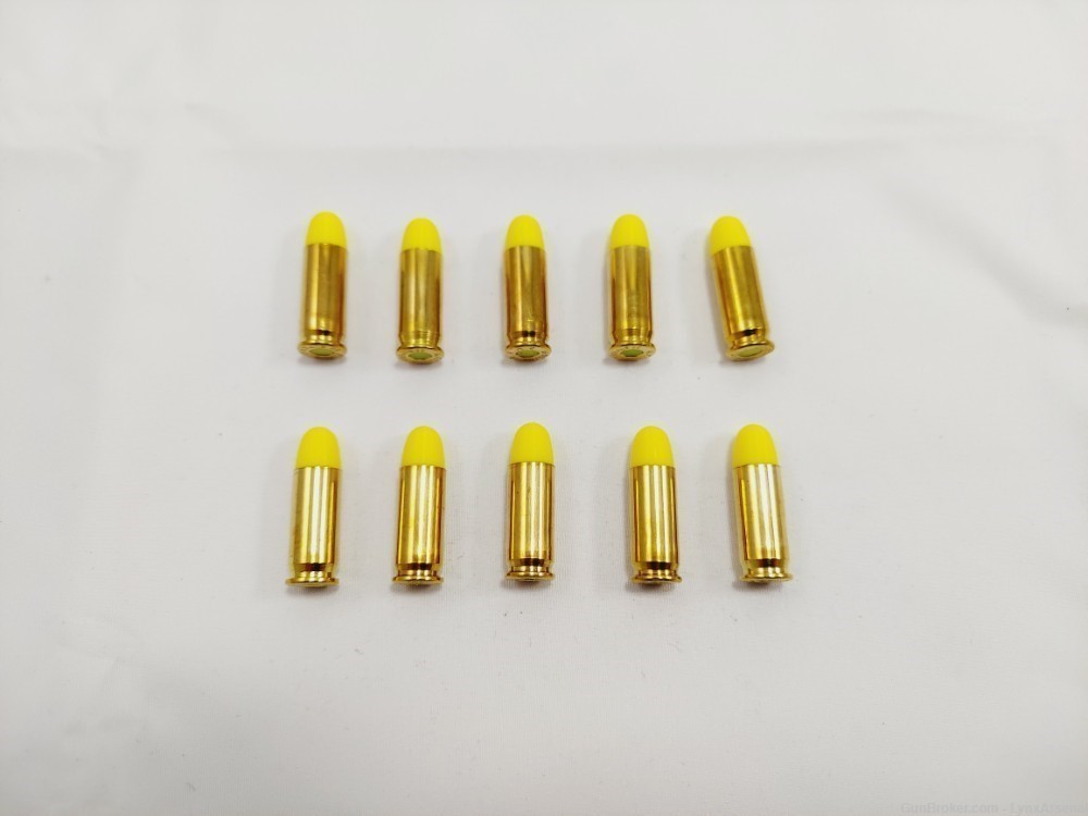 38 Super Brass Snap caps / Dummy Training Rounds - Set of 10 - Yellow-img-2