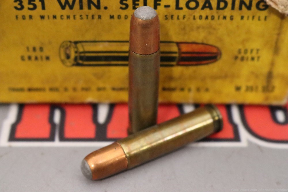Lot O' 50rds of Winchester .351 Self-Loading 180gr Soft Point Ammo w/ Box-img-9