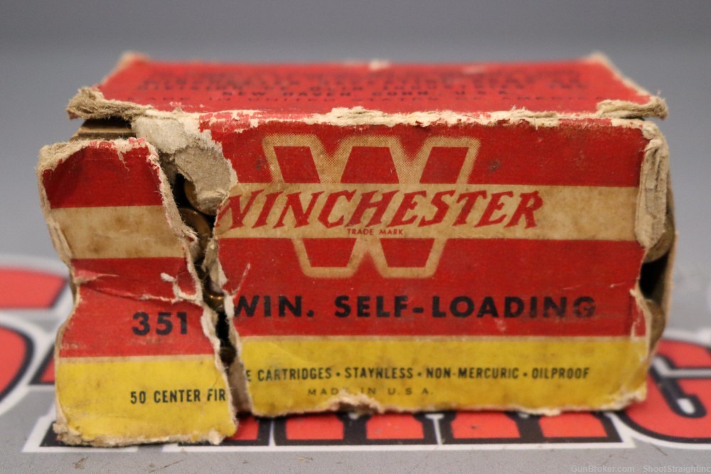 Lot O' 50rds of Winchester .351 Self-Loading 180gr Soft Point Ammo w/ Box-img-3