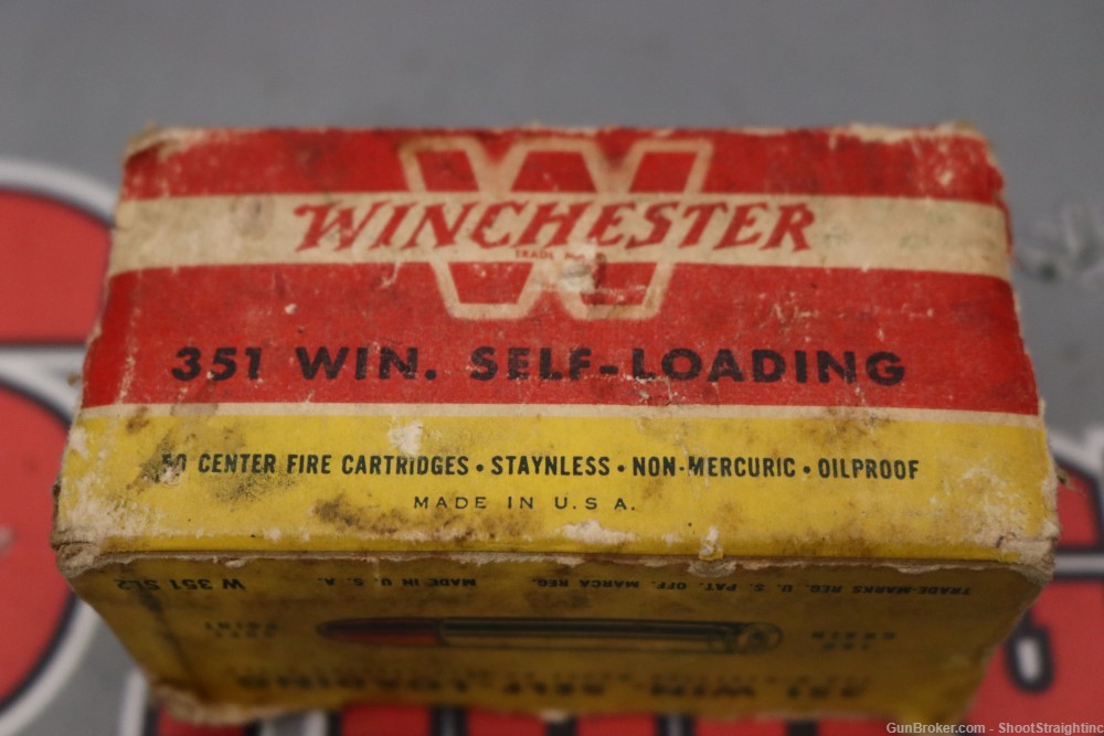 Lot O' 50rds of Winchester .351 Self-Loading 180gr Soft Point Ammo w/ Box-img-6
