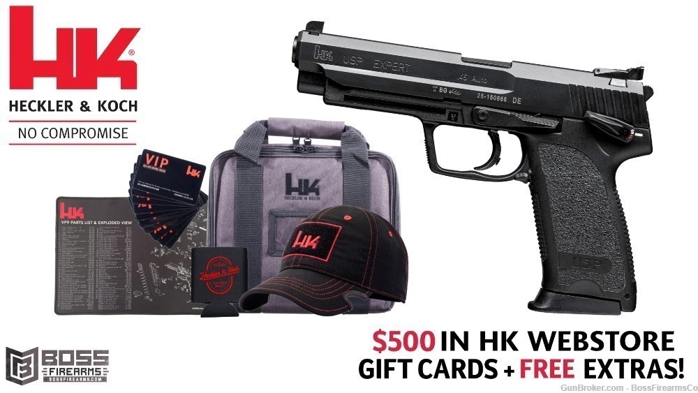 HK Heckler & Koch USP Expert .45 ACP Pistol 5.12" Bundle w/Extras + $500!-img-0