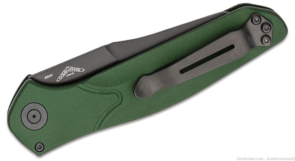 Benchmade 9400BK Osborne AUTO Folding Knife, Green Aluminum Handles #14-img-2