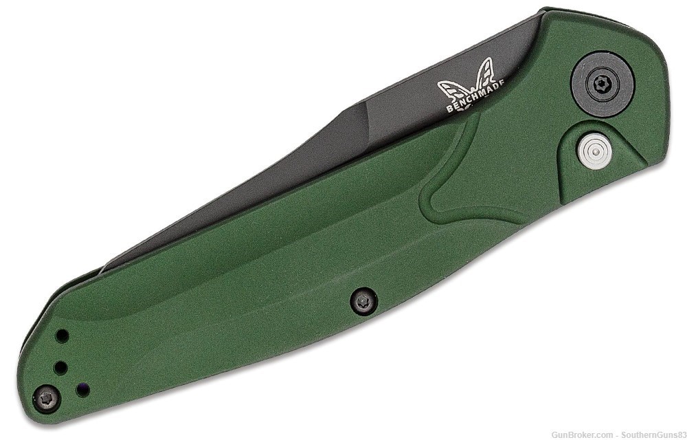 Benchmade 9400BK Osborne AUTO Folding Knife, Green Aluminum Handles #14-img-1