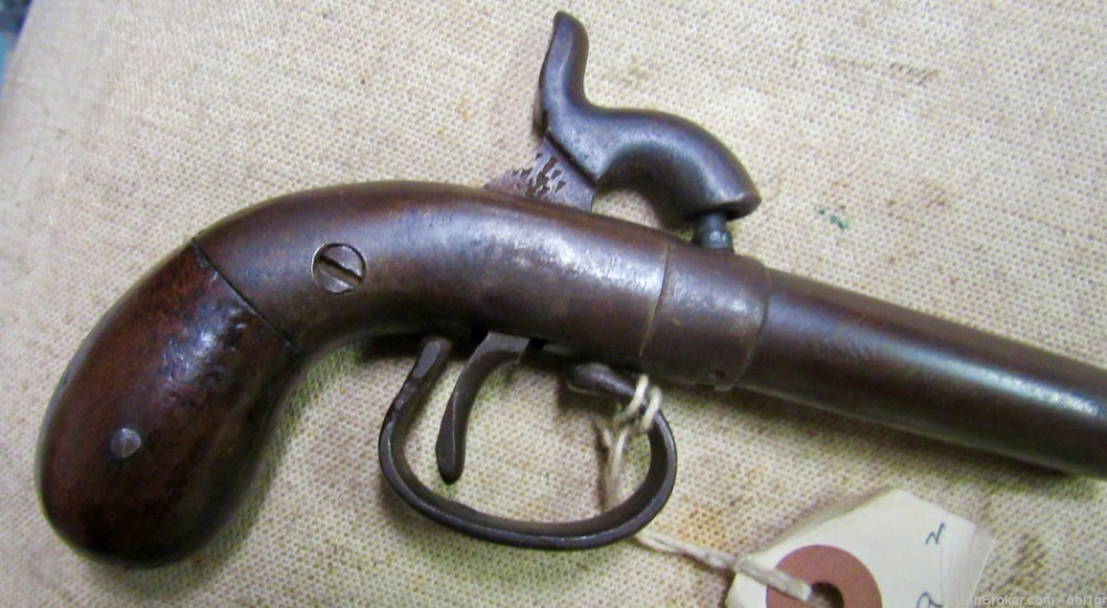 Civil War Period Unmarked American .32 Percussion Single Shot Pistol-img-1