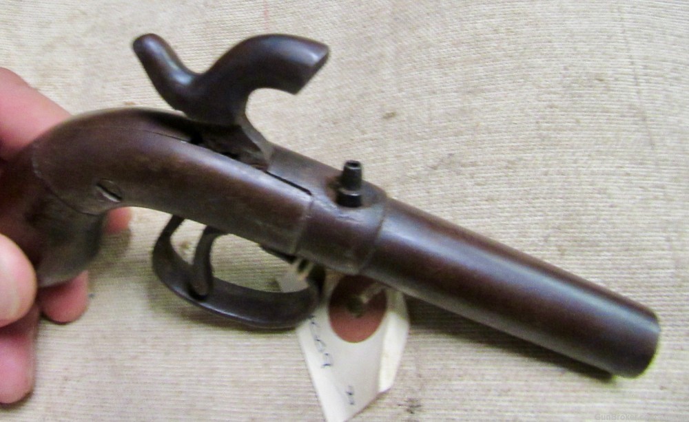 Civil War Period Unmarked American .32 Percussion Single Shot Pistol-img-3