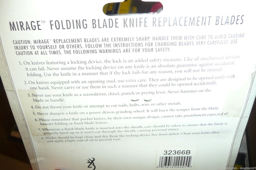 Browning Mirage replacement Knife Blades lot of 5 packages of two each-img-1