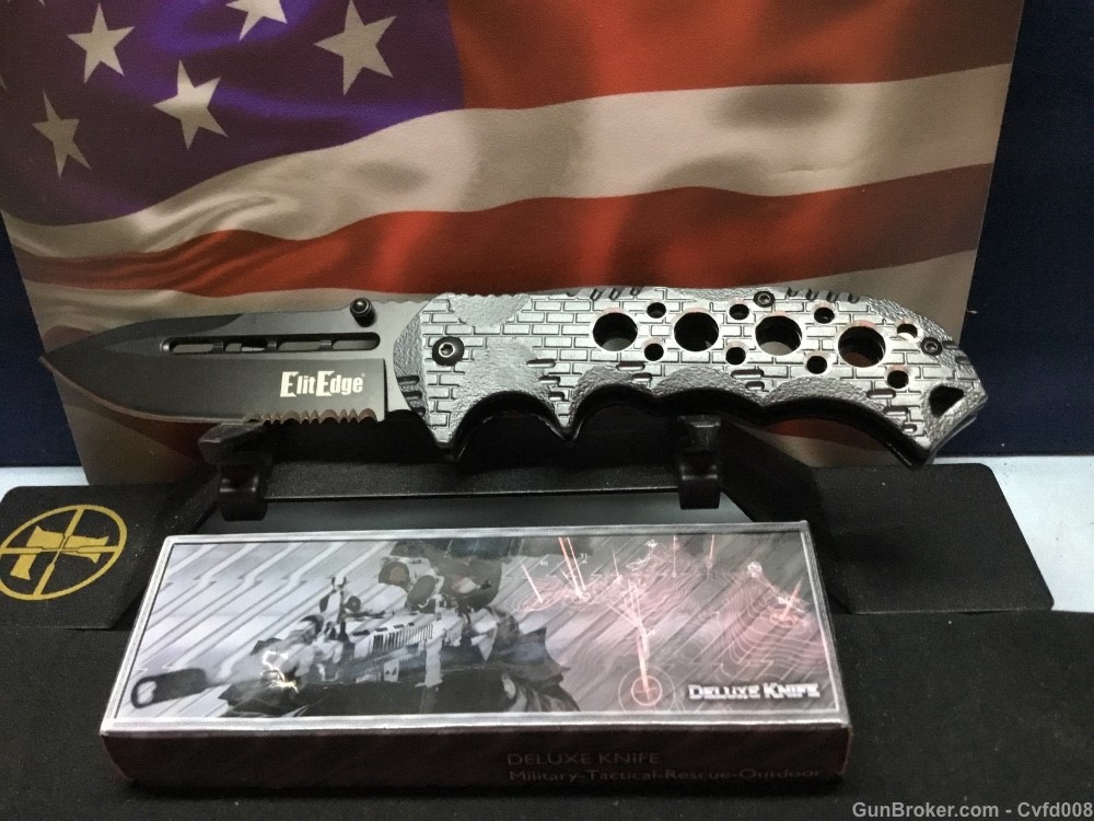 ElitEdge Deluxe Spring Assist 8" OVL Military-Tactical-Rescue-Outdoor Knife-img-0
