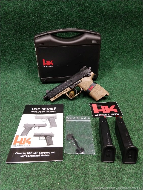 Heckler & Koch USP 45 TACT V1 45 ACP FDE Semi Auto Pistols at