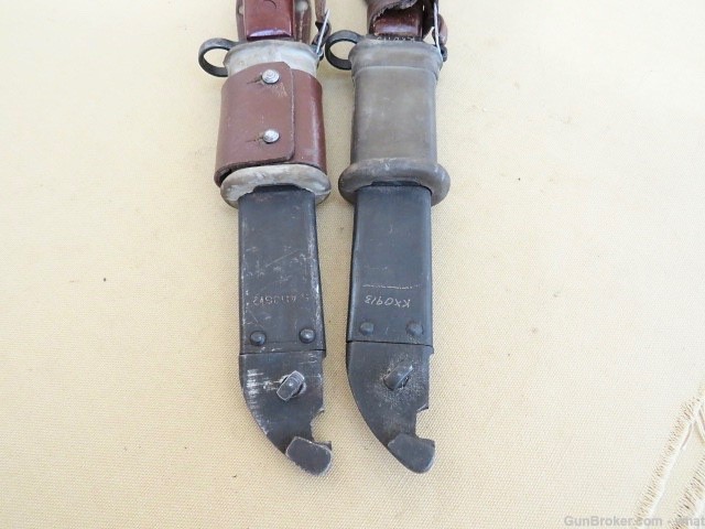 2 Romanian AKM Bayonets With Bayonet Scabbard & Leather Frog AK-47-img-4