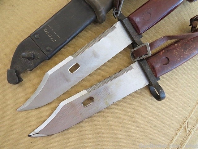 2 Romanian AKM Bayonets With Bayonet Scabbard & Leather Frog AK-47-img-10