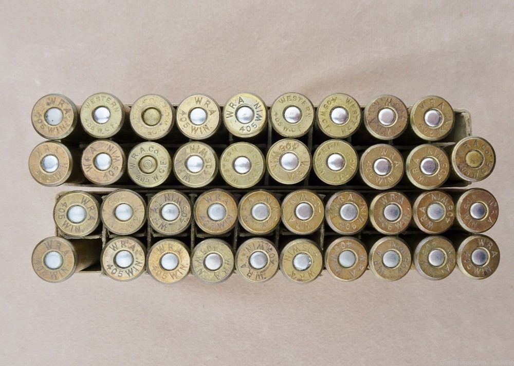 Winchester .405 Win (405 WCF) 300 Gr (S.P.) Cartridges / Ammo (Qty: 39)-img-1