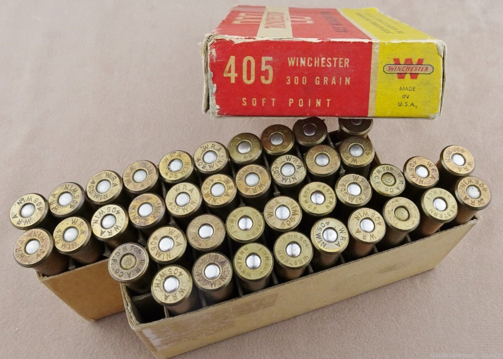 Winchester .405 Win (405 WCF) 300 Gr (S.P.) Cartridges / Ammo (Qty: 39)-img-0