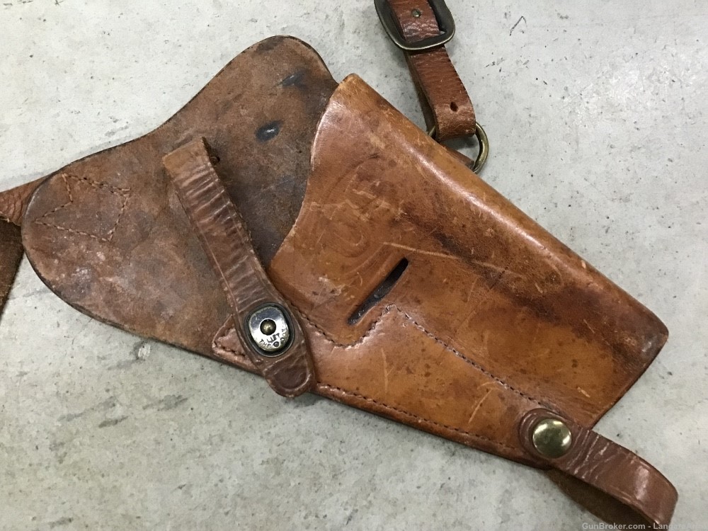 WW2 Era USGI Boyt 1911 1911A1 Leather Shoulder Holster Penny Auction NR-img-1