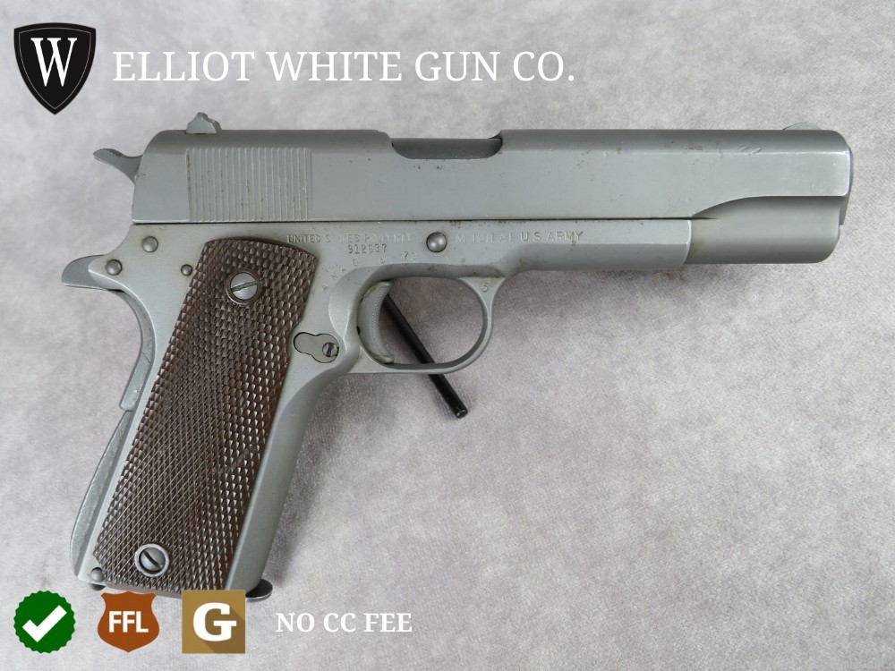 WWII U.S. Property Colt's PT F.A. MFG. CO. M 1911 A1 U.S. Army 45ACP 1943-img-0