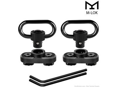 2 PCS M-LOK QD Sling Swivel with Rail Adaptor for M-LOK Handguard