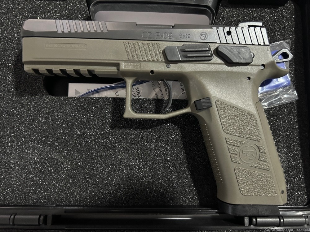 CZ P-09 P09 OD Green 9mm 19+1 89268 9mm Pistol Penny Auction-img-1