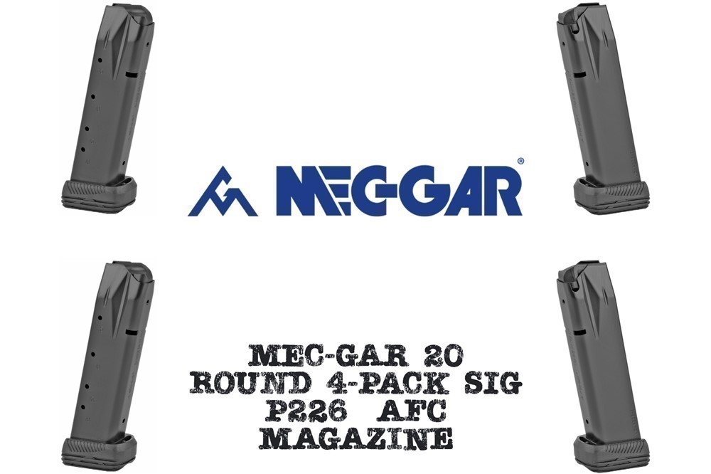 Mec-gar Sig P226 9mm 20rd Dps AFC Mecgar Magazine 4 Pack - Pistol Magazines  & Pistol Clips at GunBroker.com : 1067224067