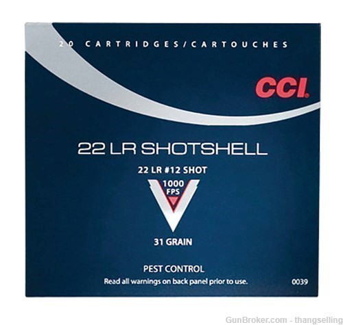 100 Rds CCI RAT / SNAKE Shot Shell .22 LR Pistol / Rifle Ammo #12 ...