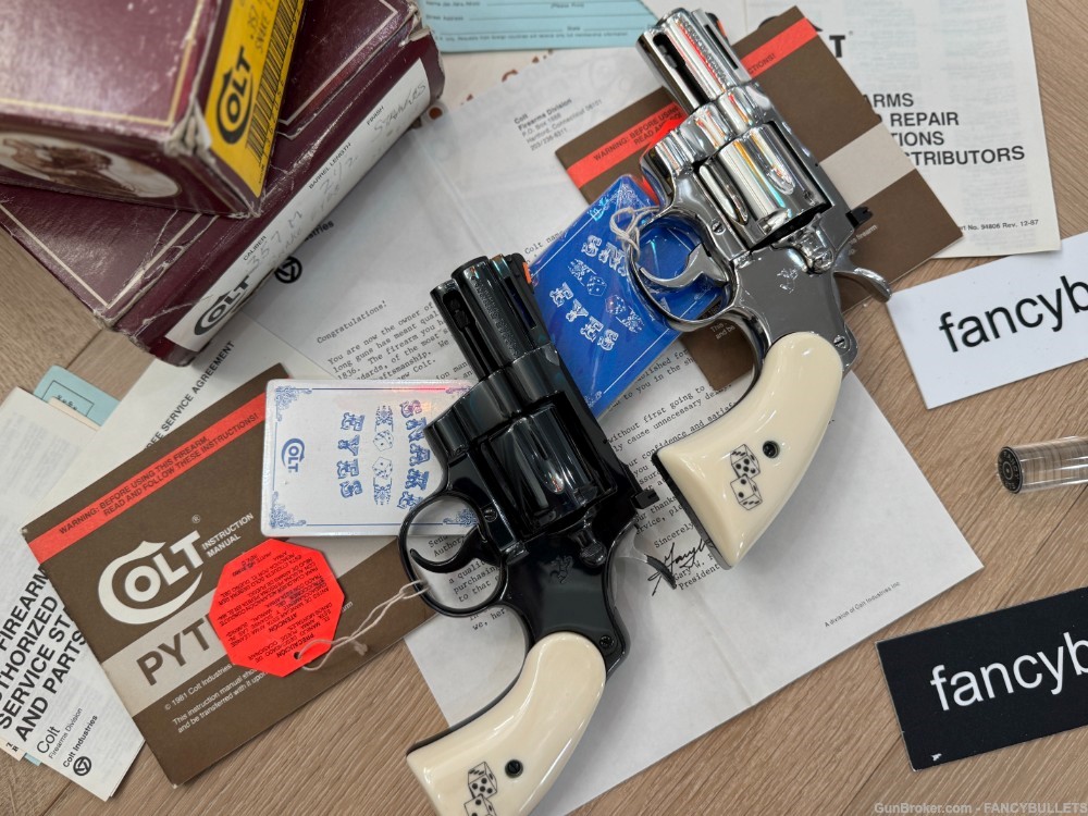 NIB, UNFIRED 1989 COLT PYTHON SNAKE EYES SET WITH LOW SN 036, Penny ...
