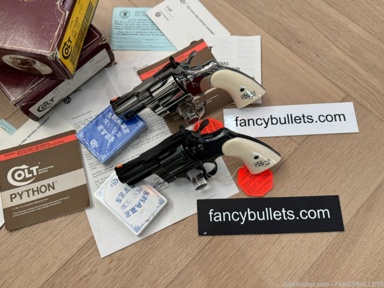 NIB, UNFIRED 1989 COLT PYTHON SNAKE EYES SET WITH LOW SN 036, Penny ...
