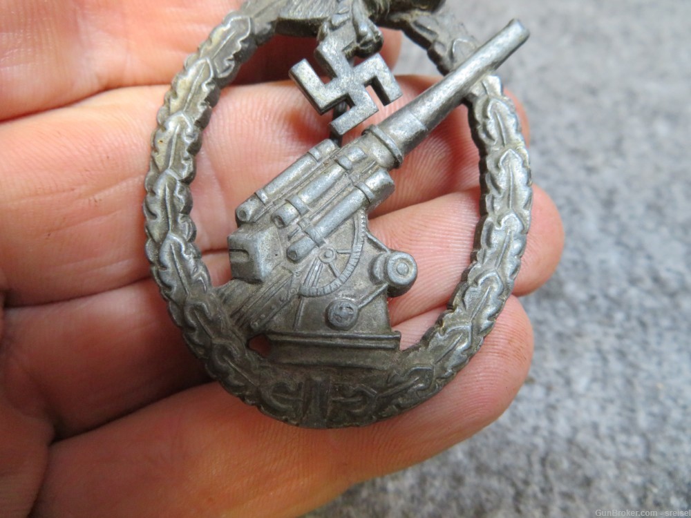 Wwii German Luftwaffe Flak Anti-aircraft Artillery Badge-nice Detail 