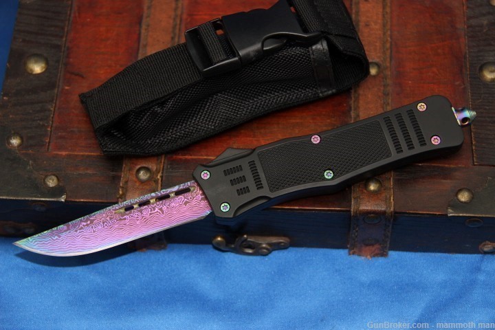 New Titanium Damascus OTF knife - Automatic Knives at GunBroker.com ...