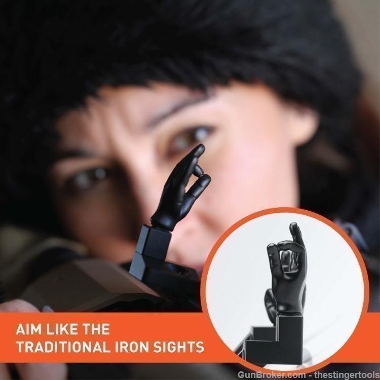 Novelty Finger Sight Offset 45 Degree, Ok Hand Middle Finger Iron Sight 