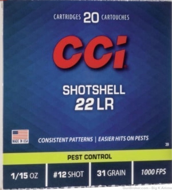 22LR CCI shotshell pest control rat shot snake shot shotshell - Pistol ...