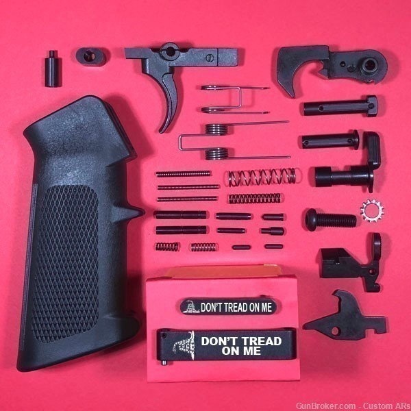 Don't Tread On Me Engraved Ar-15 Lower Parts Kit Complete - Small Ar15 