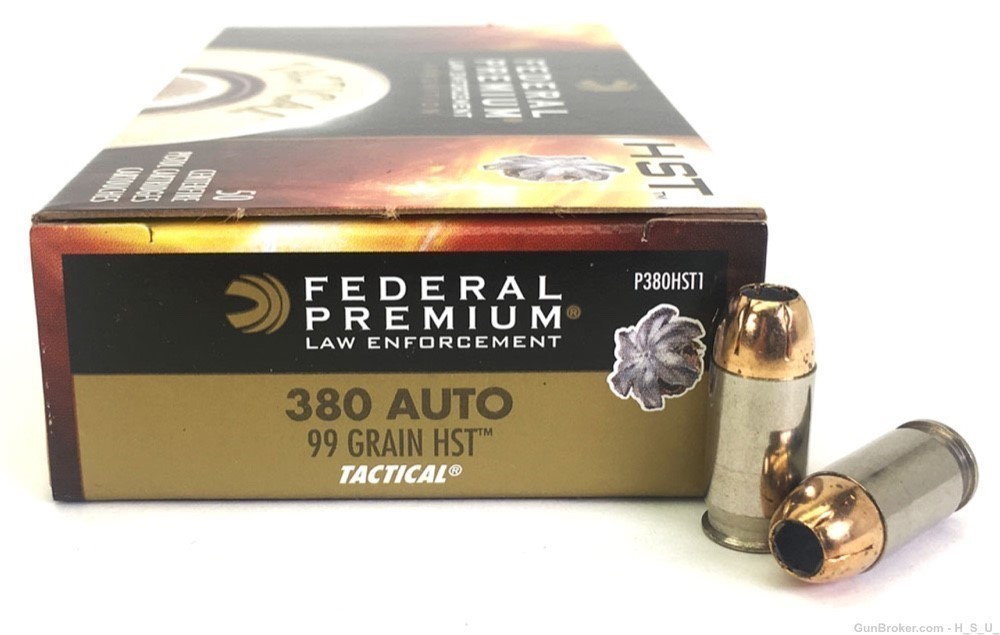 FEDERAL PREMIUM HST .380 Ammo JHP 99gn 380 auto acp - Pistol Ammunition ...