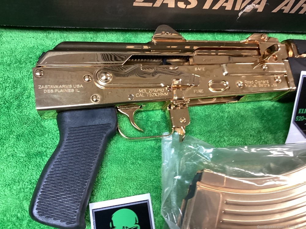 Zastava arms 24K gold AK47 pistol Draco 7.62x39 wood rare collector ...