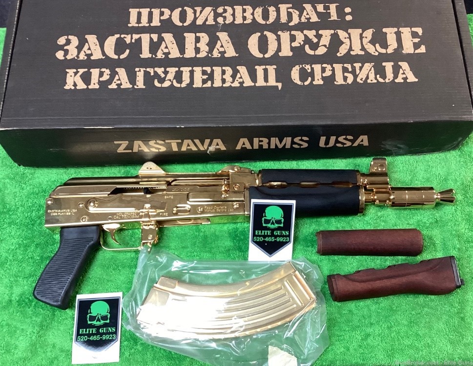 Zastava arms 24K gold AK47 pistol Draco 7.62x39 wood rare collector ...