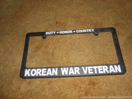 Korean War Veteran License Plate Frame - Everything Else at GunBroker ...