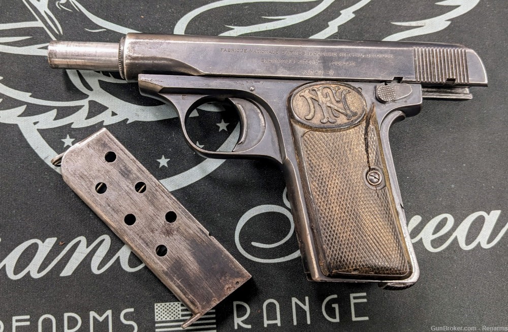 Fn Browning 1910 7.65mm Belgium Browning Pistol W  Mag And Holster 