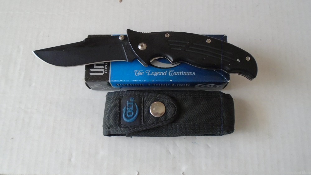 NIB Collectible Colt Python All Black Linear Lock Knife Ken Onion ...