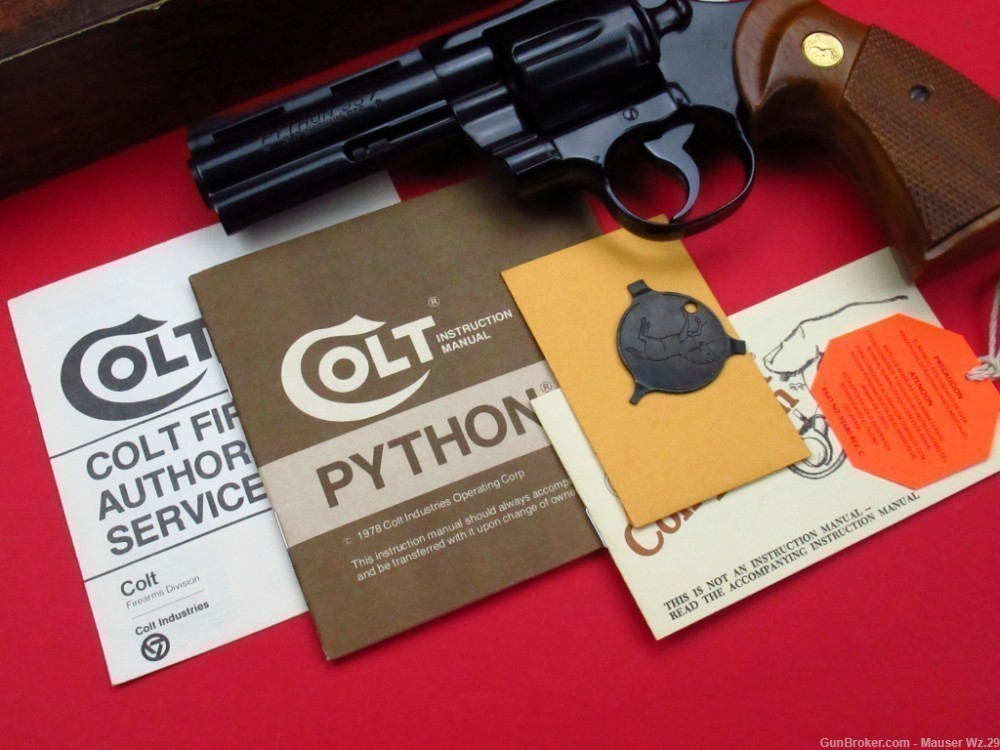 Minty 1980 COLT PYTHON 6 inch revolver 357 Magnum 4 inches - Other ...