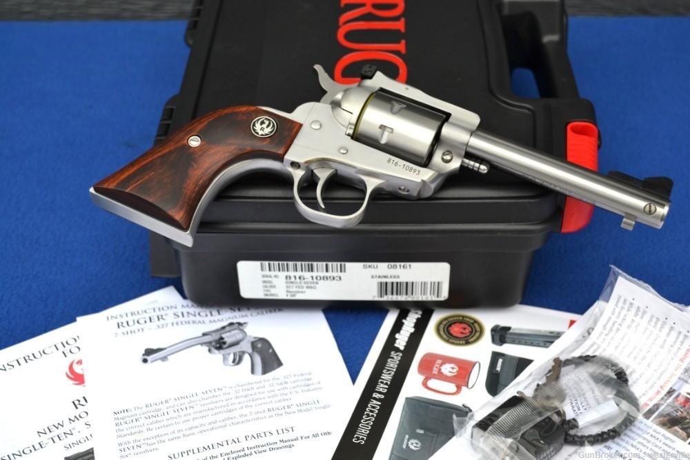 NIB Stainless Ruger Single Seven 327 Federal Magnum Lipseys Exclusive 4 ...