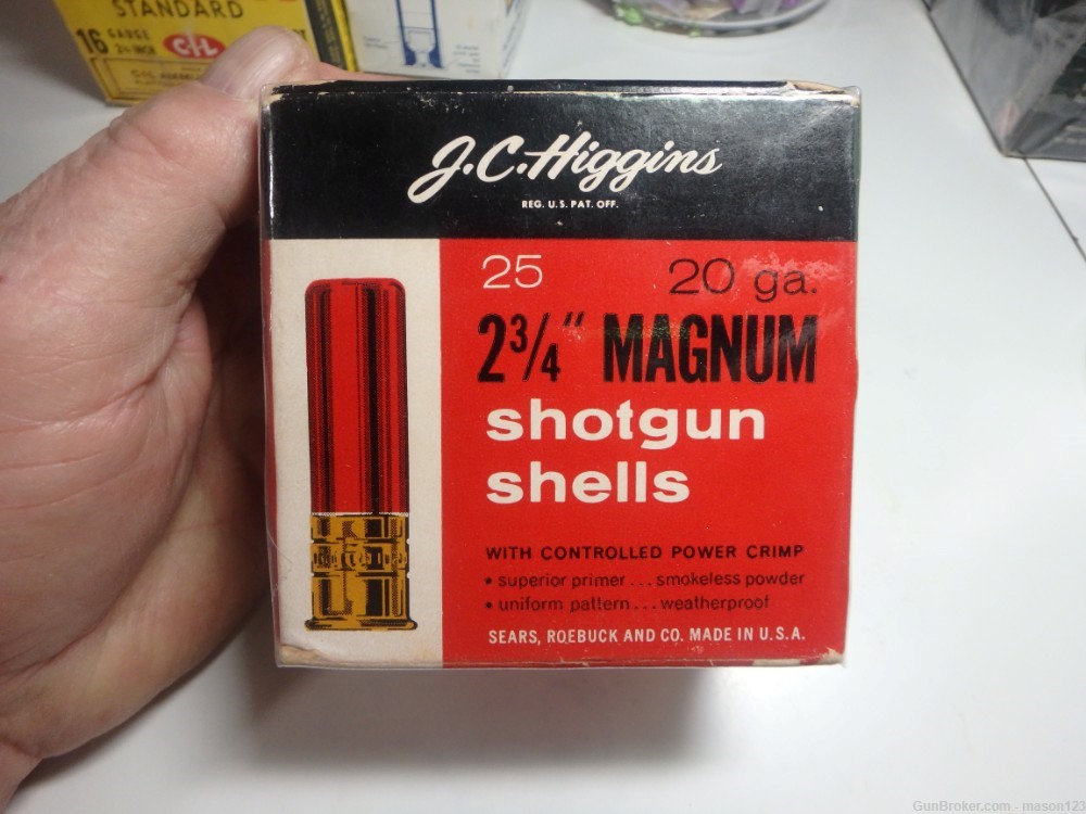 20 SEARS JC HIGGINS 20 GA MAGNUM RED SHELL BOX 6 SHOT 2-3/4 inch ...