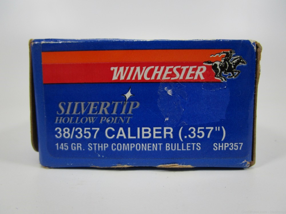 Winchester SHP357 38/357 Caliber 145Gr 100Ct Bullets Silvertip Hollow Point-img-1