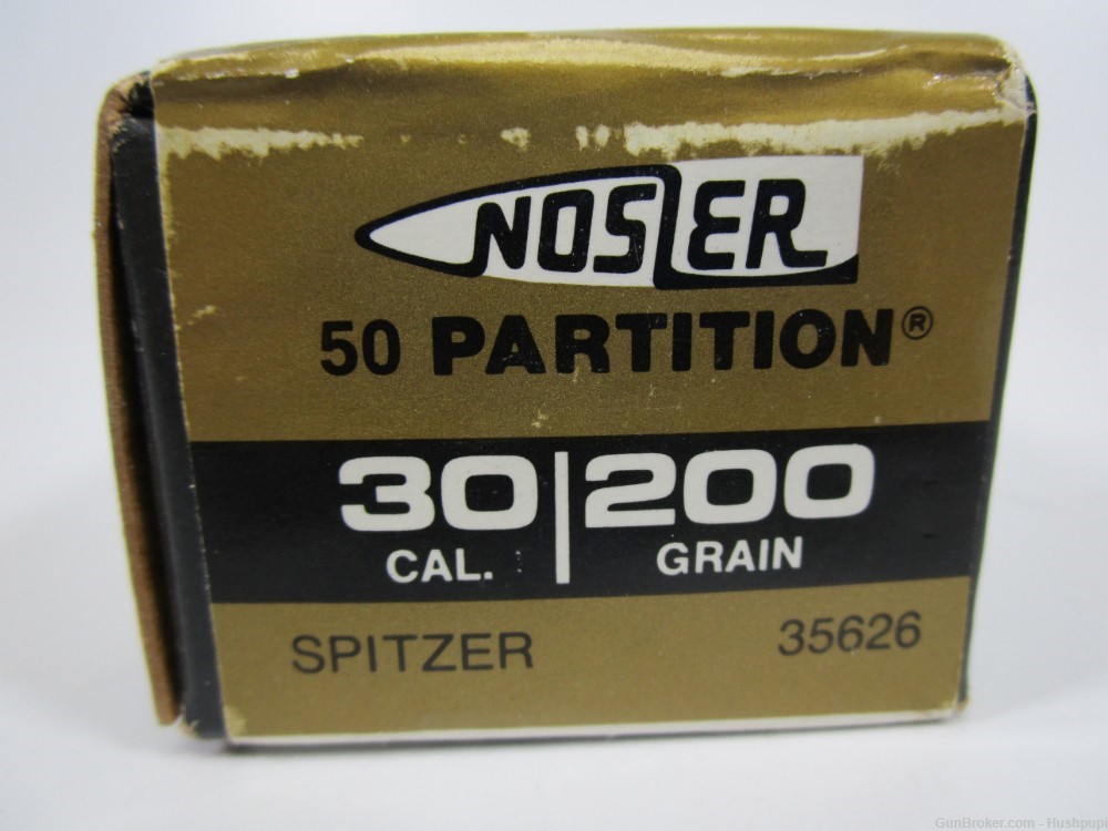 Nosler 30 Cal. .308 200 Grain 50 Partition Bullets Spitzer 35626-img-1