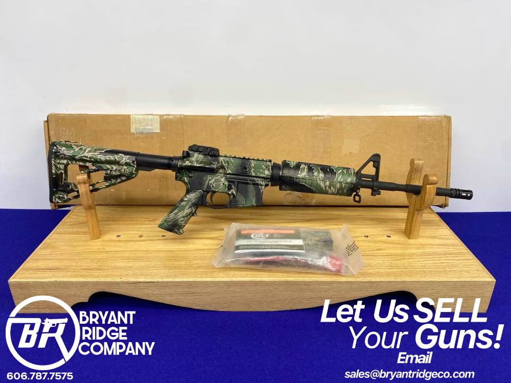 Colt M4 Carbine 5.56mm 16" *RARE VIETNAM TIGER STRIPE CAMO DIPPED FINISH*-img-0
