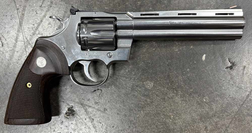 Colt PYTHON 6in Stainless 357 Mag Revolver, Wood Grips, Excellent ...