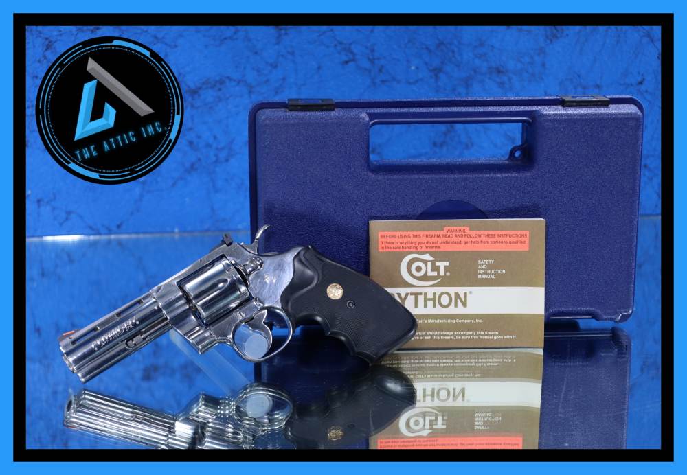 Colt Python 357 Mag Bright Stainless Made in 1991 4 Inch With Box ...