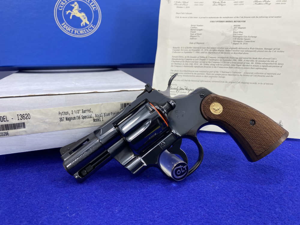 1976 Colt Python .357 -Royal Blue- 2.5" *RETAINED "CHAIRMAN'S COLLECTION"*-img-2